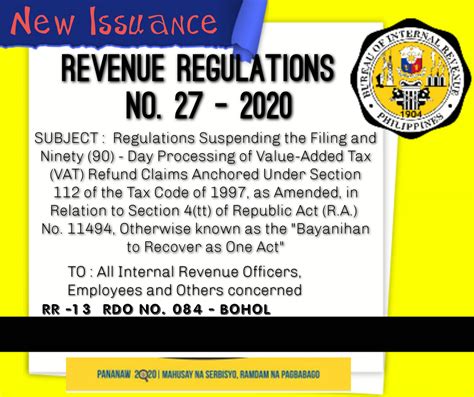 Bureau of Internal Revenue RDO 084.
